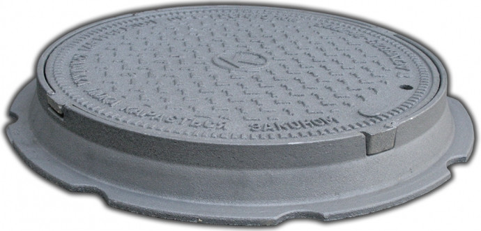 Люк каналізаційний Т(С250), 25 тонн, високоміцний чавун з демпфером